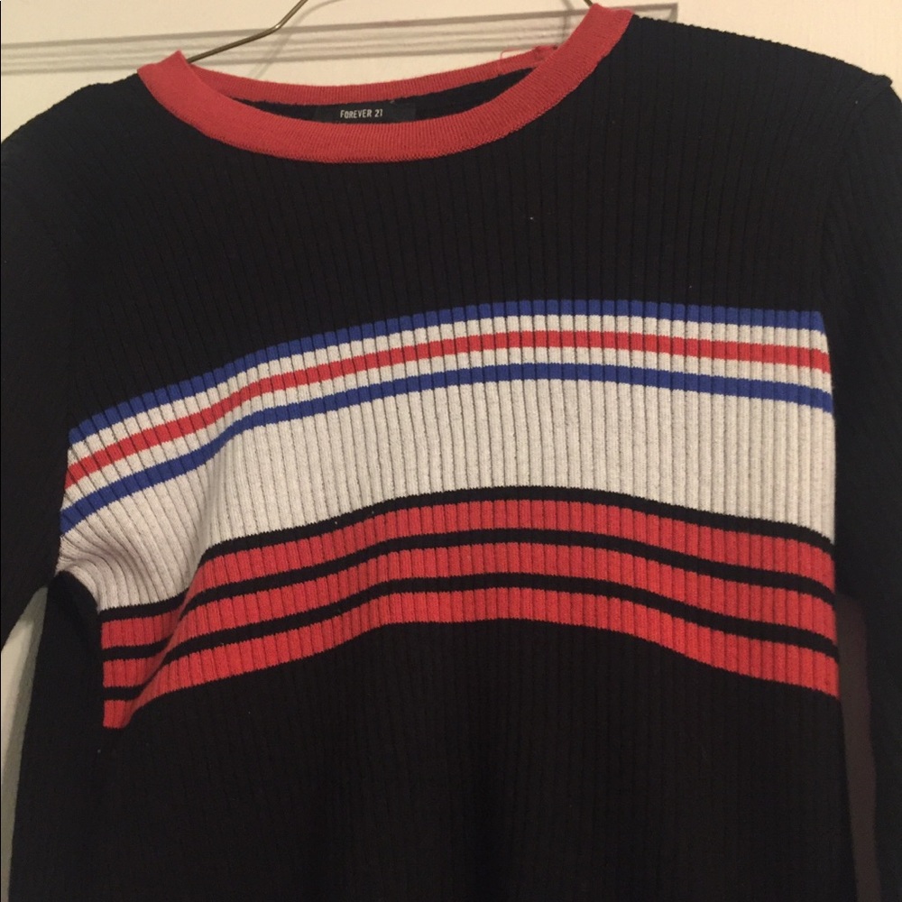Striped ribbed top